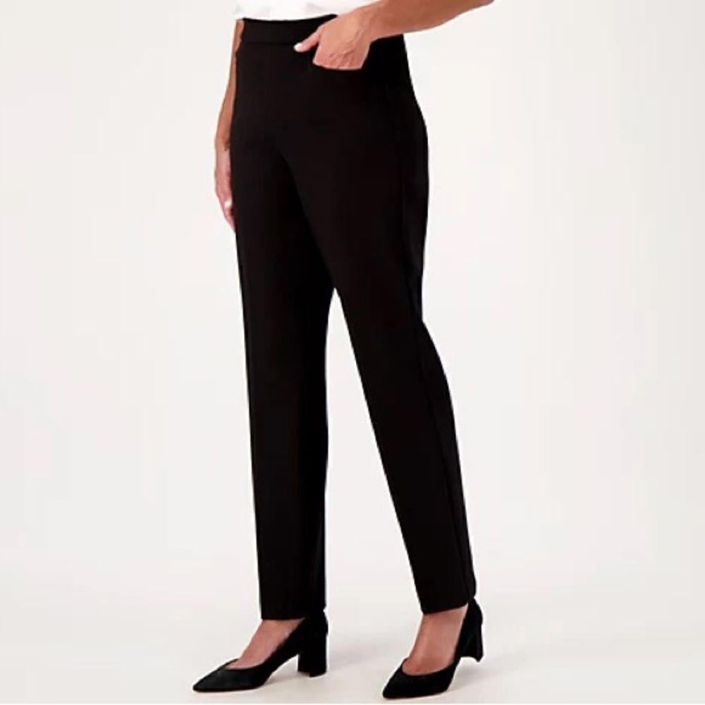 Susan Graver Smart Ponte Knit Slim Leg Pants